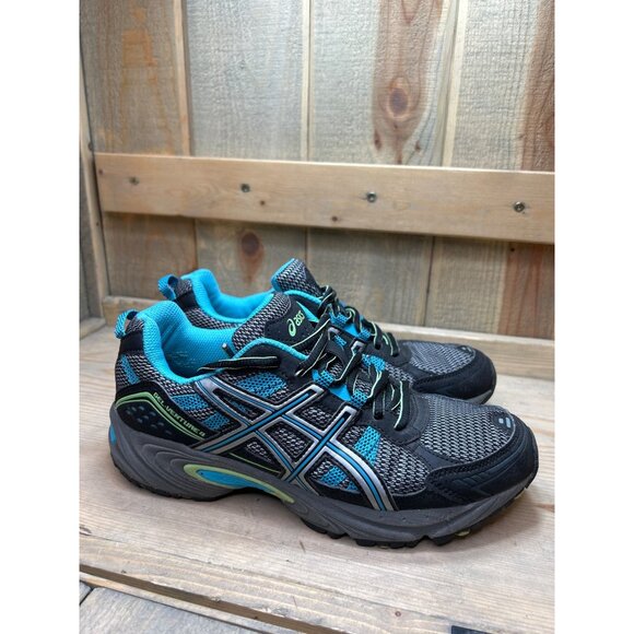 US8.5 ASIC GEL VENTURE 4 Turquoise Gray Running Training Shoes Women - Picture 1 of 9
